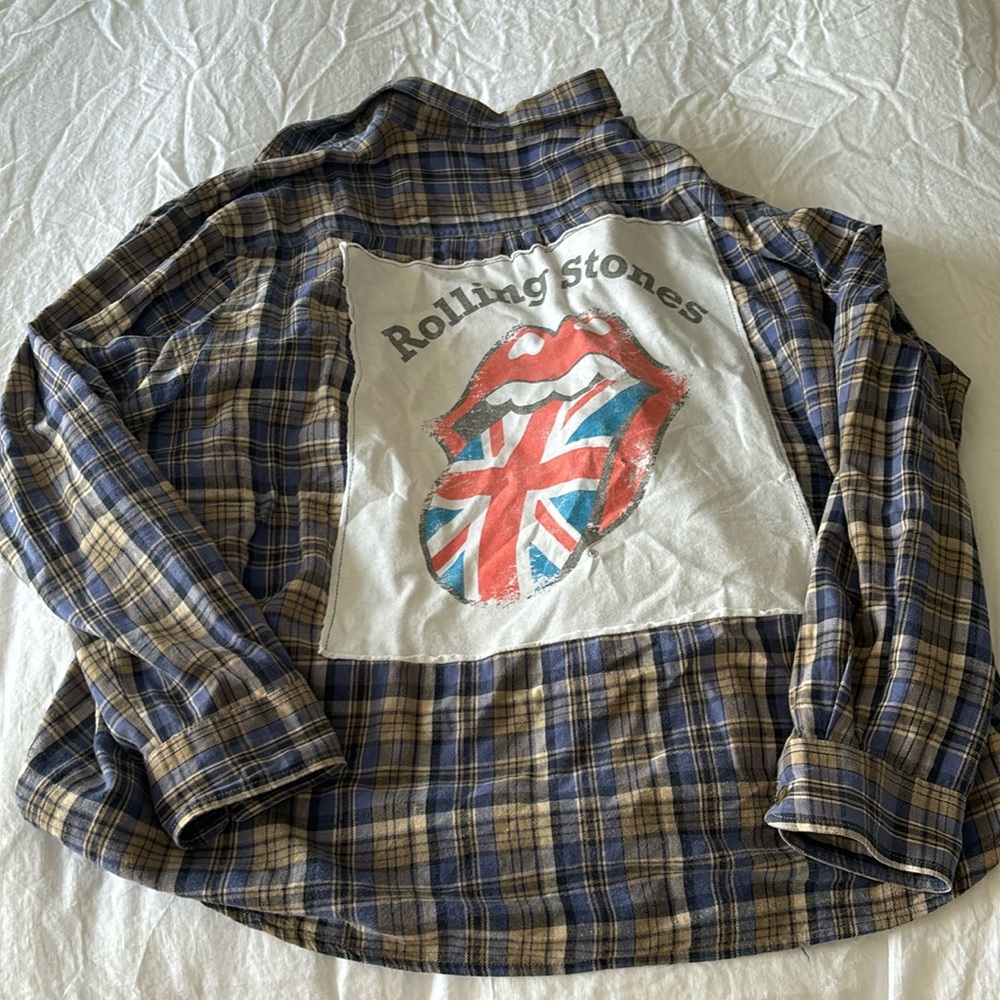 Oversized Rolling Stones flannel